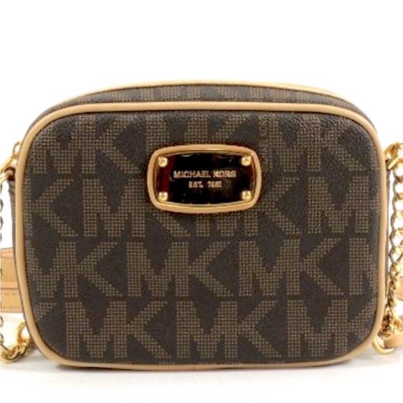 Michael Kors Handbags - Michael Kors Signature Brown Crossbody Bag with Gold Accents
